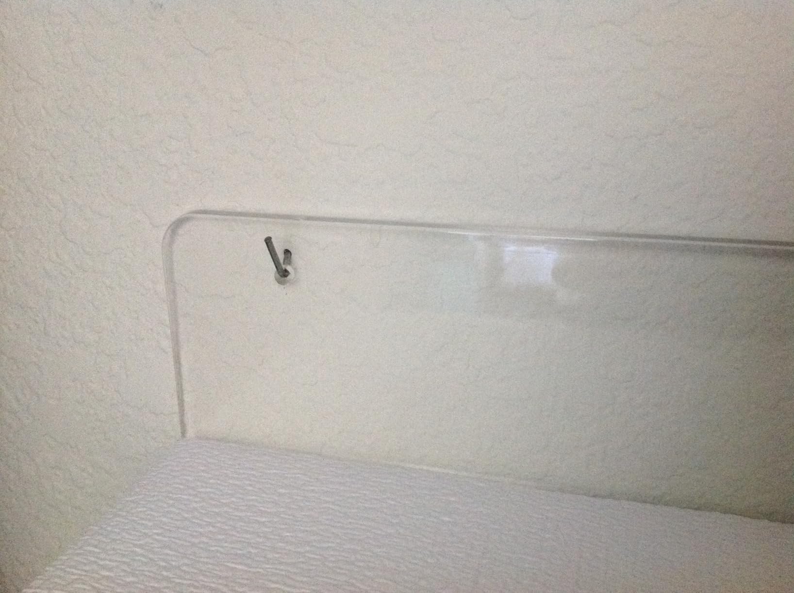 Sooyee 6 Pack Acrylic Floating Wall Shelves, 15 Inch Funko Pop Display Shelf, Invisible Kids Book Shelf, Picture Ledge Shelf Decor, Plastic, Clear customer photo 2