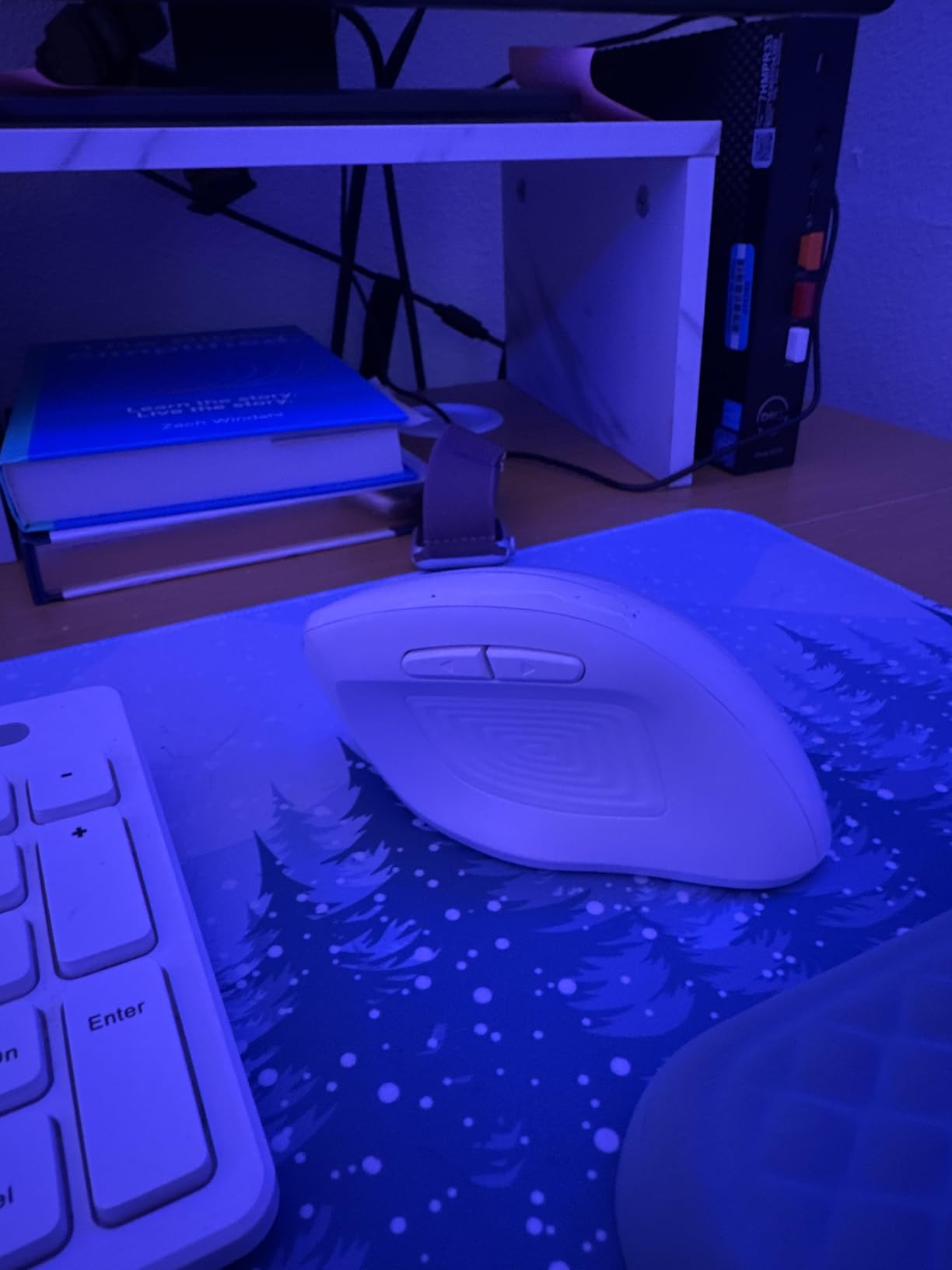 memzuoix Ergonomic Wireless Mouse, 2.4G Optical Cordless, 800/1200/1600 DPI, Vertical Computer Mouse for Laptop, Mac, PC, Desktop (Right Hand, Large) - Purple customer photo 1