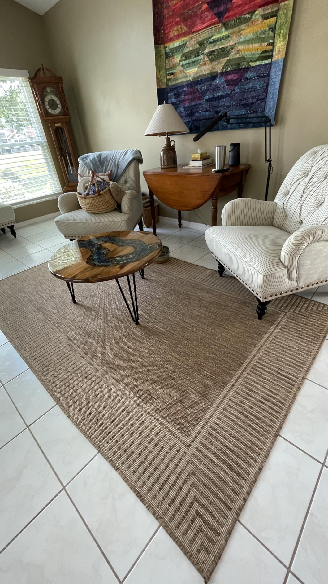 nuLOOM Asha Light Brown Bordered Indoor/Outdoor Area Rug, 5' x 8' customer photo 2