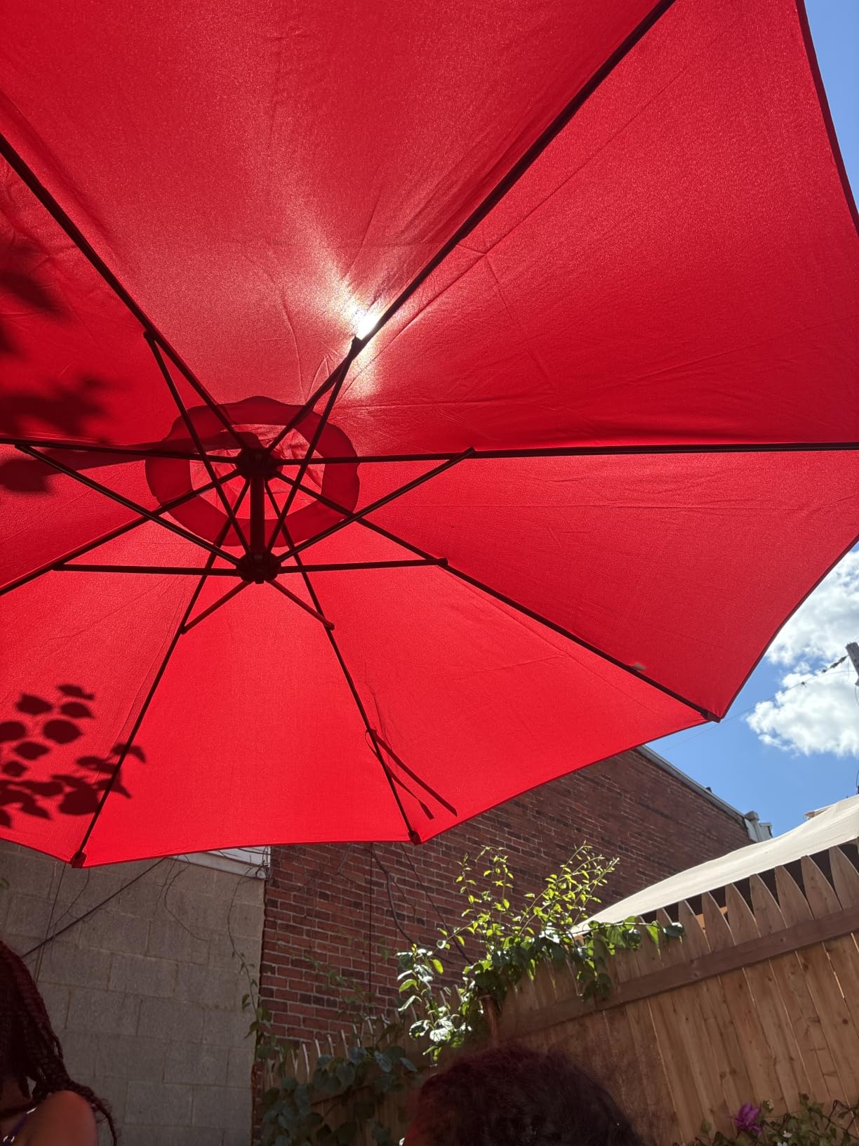 Yaheetech 10FT Patio Offset Umbrella - Cantilever Hanging Outdoor Umbrellas w/UV Protection and 8 Ribs and Handy Crank and Cross Base for Market/Garden/Lawn/Deck/Backyard/Pool - Tan customer photo 1