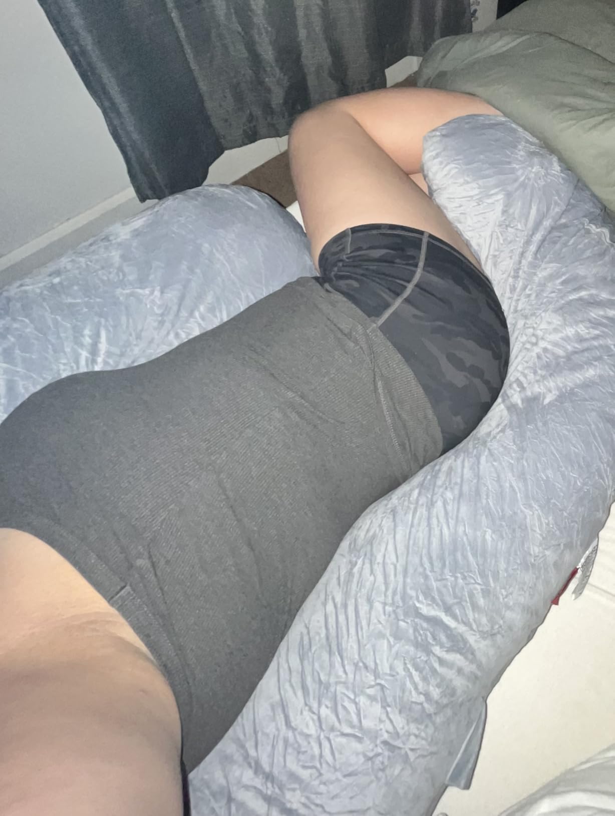 Momcozy Pregnancy Pillows for Sleeping, U Shaped Full Body Maternity Pillow with Removable Cover - Support for Back, Legs, Belly, HIPS for Pregnant Women, 57 Inch Pregnancy Pillow for Women, Grey customer photo 2