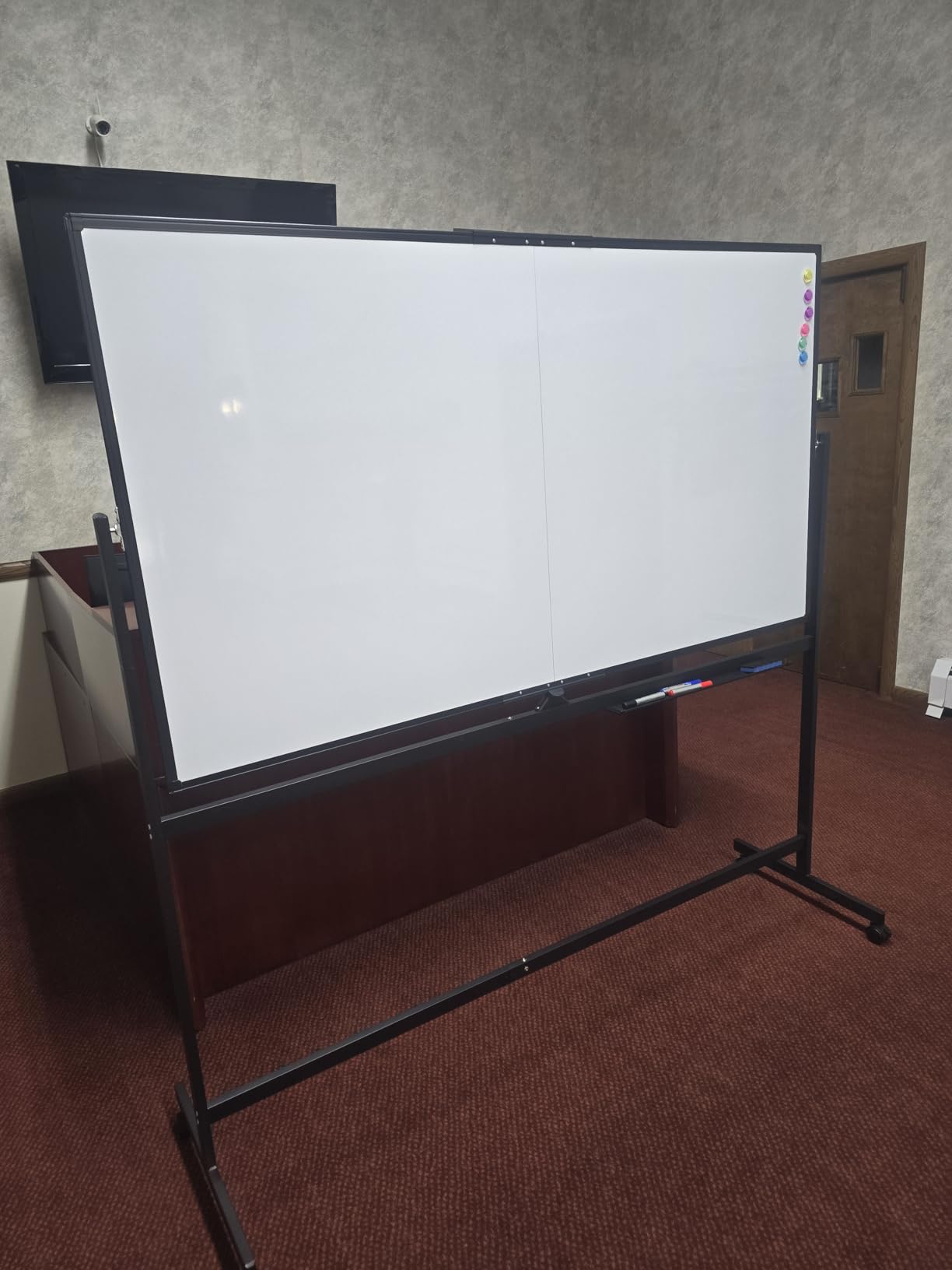maxtek Rolling Whiteboard, 72x40 Large Double-Sided White Board Dry Erase on Wheels, Giant Magnetic White Board Standing for Office, School, Home Office, Homeschool customer photo 2