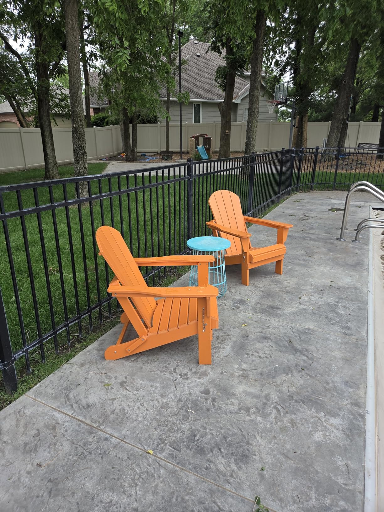 Malibu 2 Piece Set Outdoor Folding Poly Adirondack Chair, Weathered Wood customer photo 1