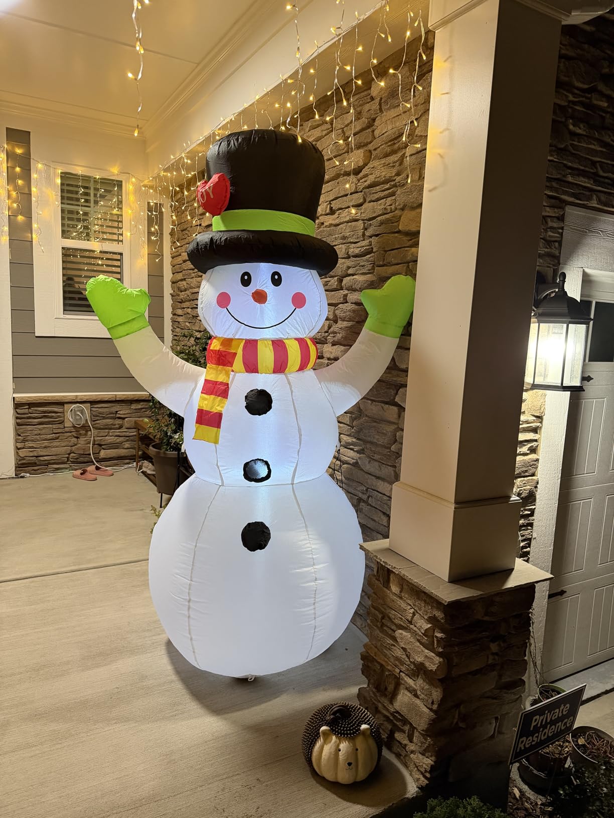 FunFanso 7 FT Christmas Inflatables Snowman Outdoor Decorations, Giant Blow up Snow Man Yard Decor Built-in Bright LED Light Wear Magic Hat, Weatherproof Holiday for Garden Patio Lawn Party customer photo 1