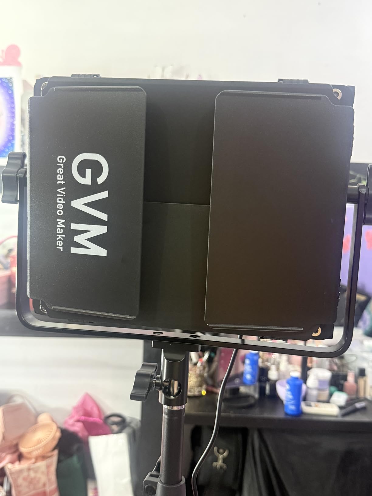 GVM RGB LED Video Light with Bluetooth Control, 60W Photography Studio Lighting Kit with Stands, 2-Packs 880RS Dimmable Led Panel Light for YouTube, Streaming, Gaming, CRI97 customer photo 1