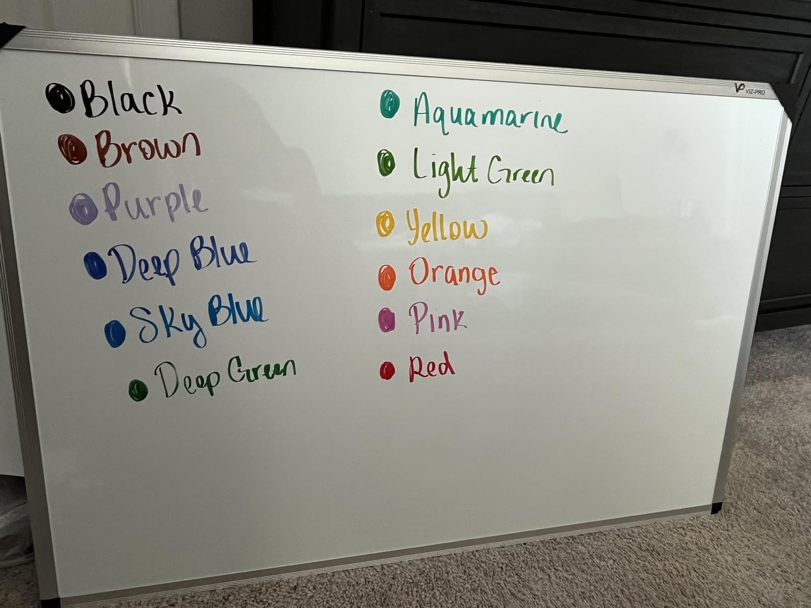 VIZ-PRO Magnetic Dry Erase Board, 72 X 48 Inches, Foldable Wall-Mounted Whiteboard with Silver Aluminum Frame & Marker Tray for School Office and Home 6' X 4' customer photo 2