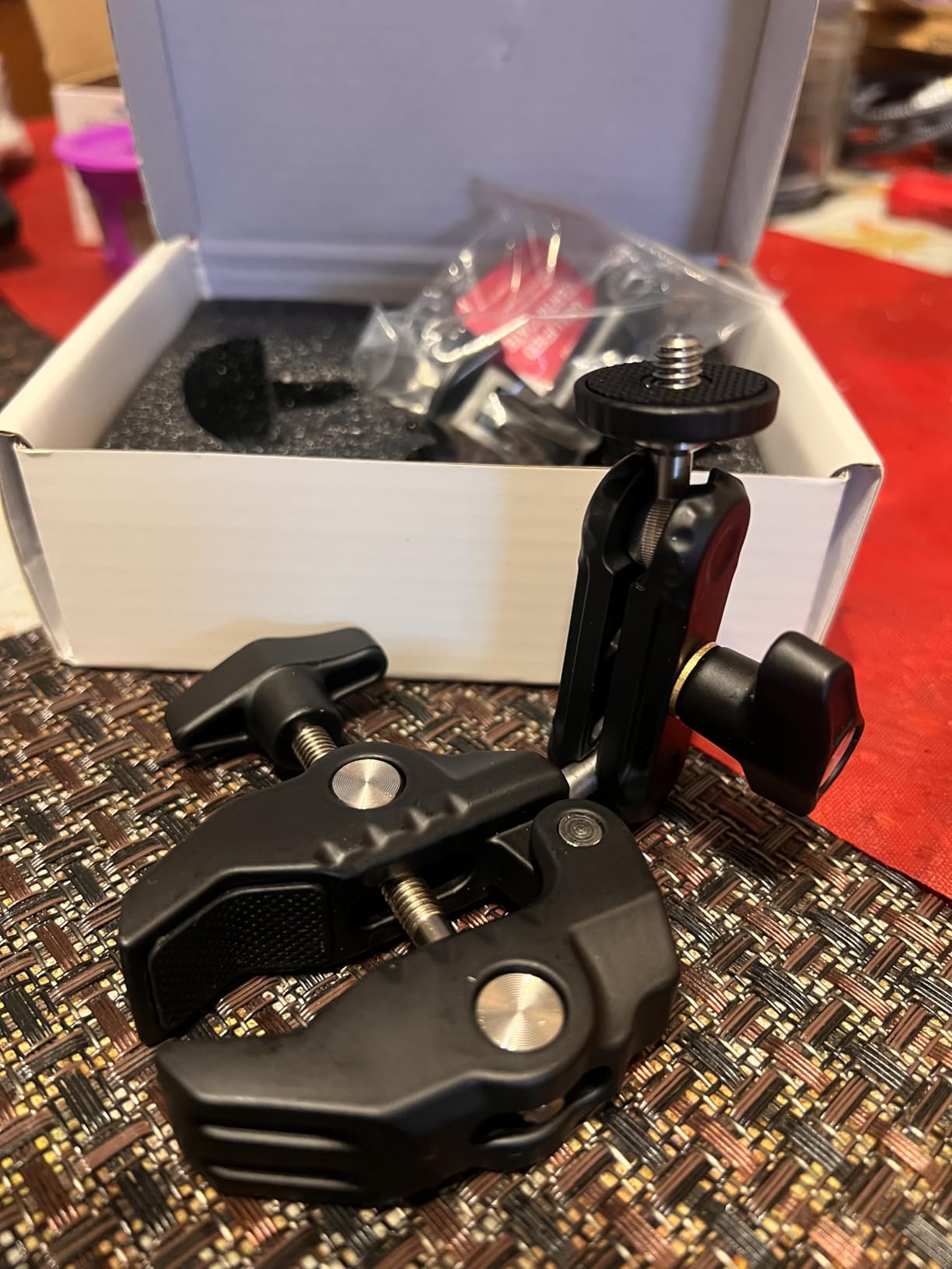 ULANZI Super Clamp Camera Clamp Mount Monitor 360 Ballhead Magic Arm Double Ball Head Adapter with 1/4