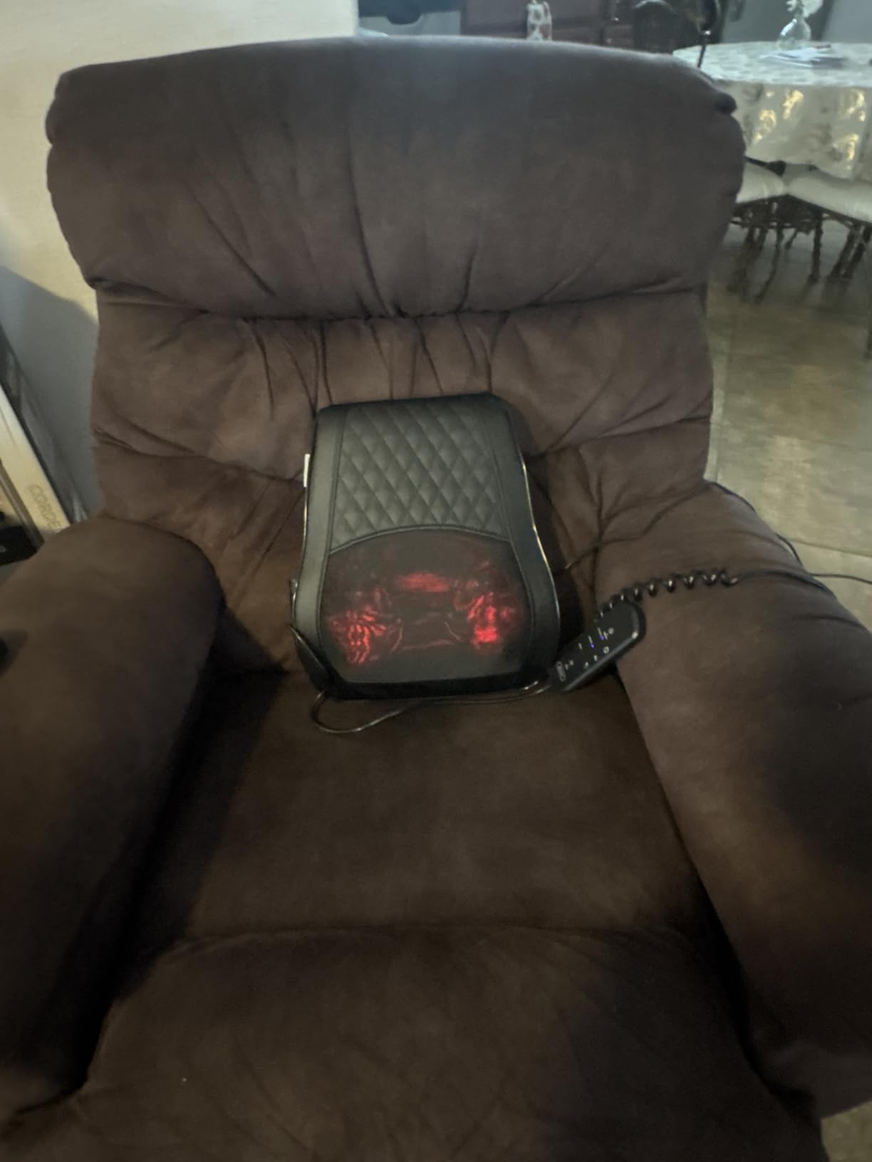 Boriwat Back Massager with Heat, 3D Kneading Massage Pillow for Back, Neck, Shoulder, Leg Pain Relief Deep Tissue customer photo 2
