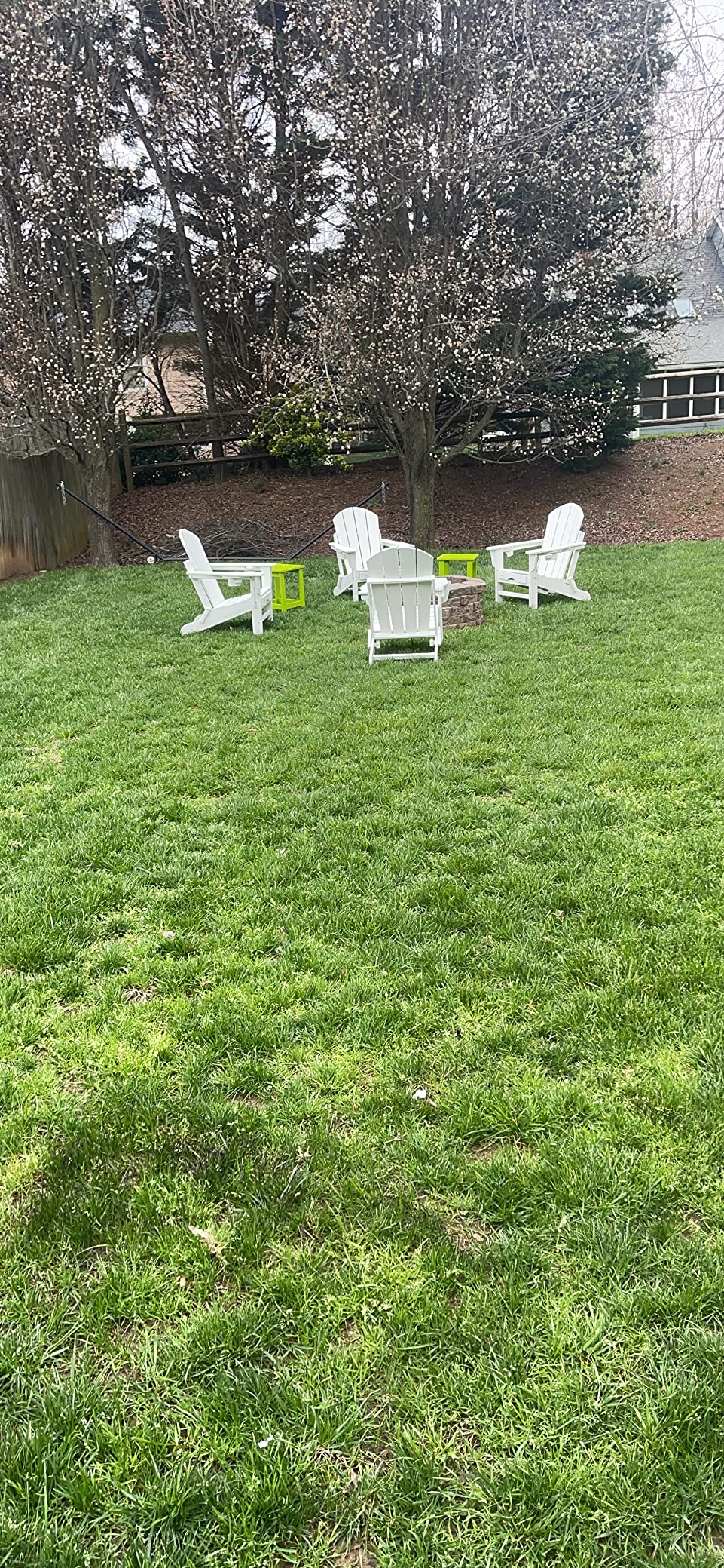 Folding Adirondack Chair with Retractable Ottoman, HDPE All-Weather Fire Pit Chair with 2 Cup Holders, Outdoor Chair for Deck Patio Garden Backyard Lawn (Grey) customer photo 1
