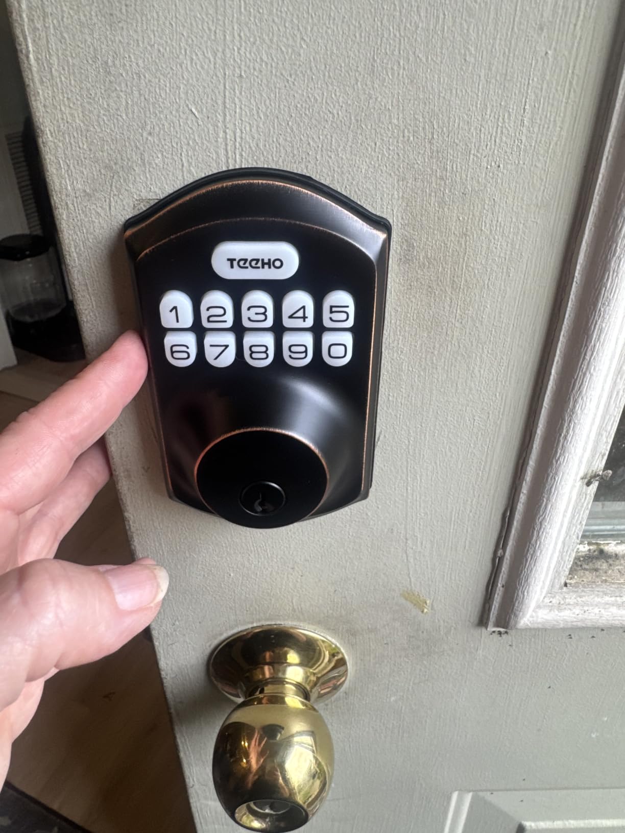 TEEHO TE001 Keyless Entry Deadbolt with Keypad for Front Door, Matte Black | ANSI Grade 3 Security, 20 User Codes, Low Battery Alert, IP54 Waterproof, One Touch Lock, Anti-Peep Password & 2 Backup Keys customer photo 1