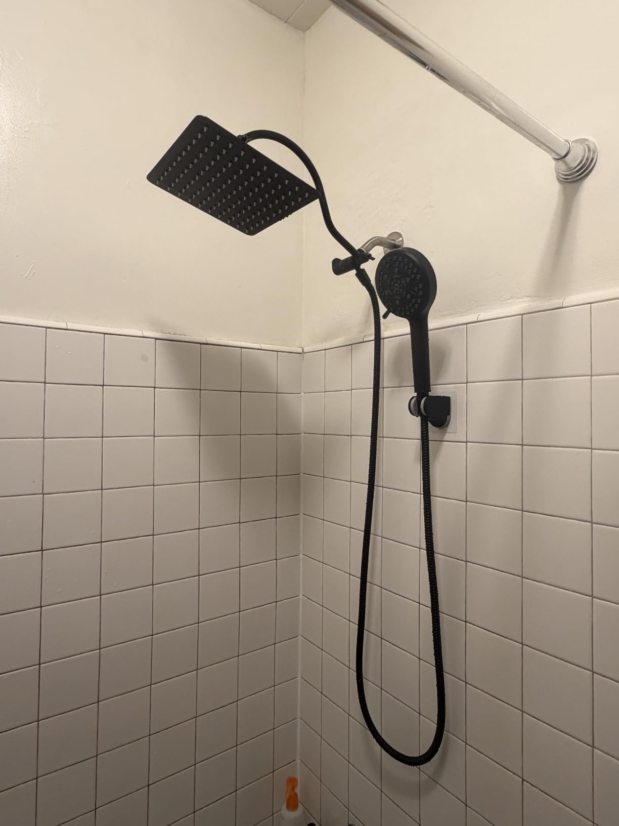 Hibbent All Metal High Pressure Rainfall 10'' Shower Head, CUPC Certified Handheld Showerhead Combo, 12'' Adjustable Shower Extension Arm, 10-Spray, 71'' Hose, Adhesive Showerhead Holder, Matte Black customer photo 1