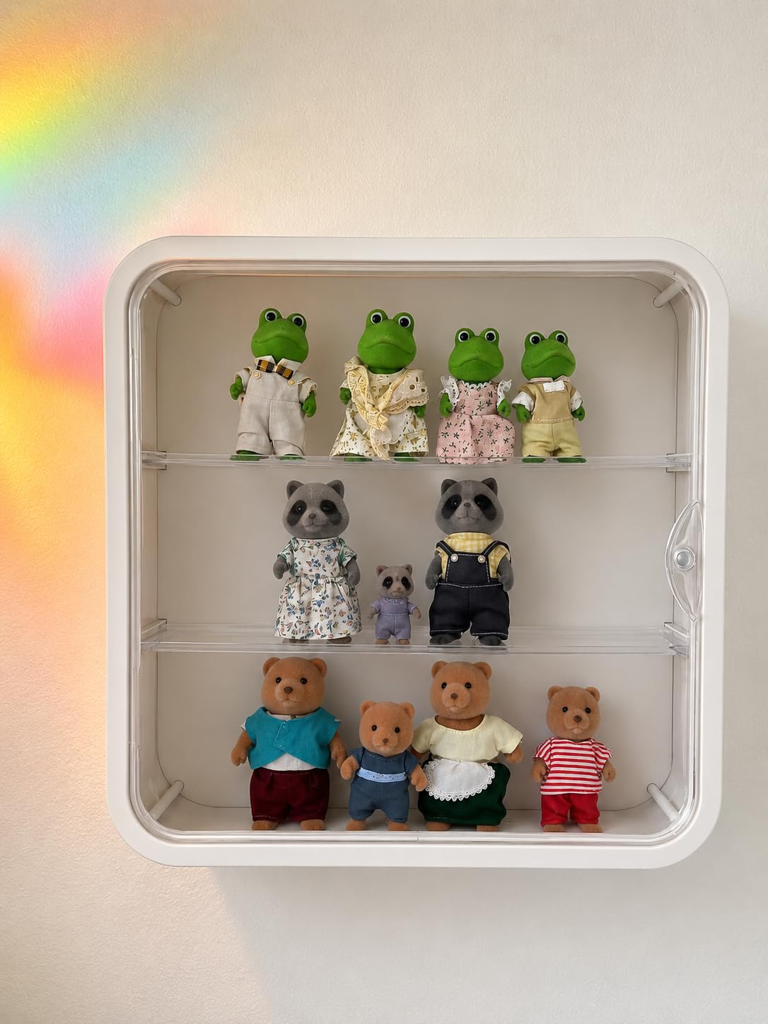 Clear Acrylic Display Case for Figures with LED Light, Dustproof & Moistureproof Display Stand with Door, Storage Box for Lego Collectibles, Action Figures, Pop Mart and Model Toys customer photo 2