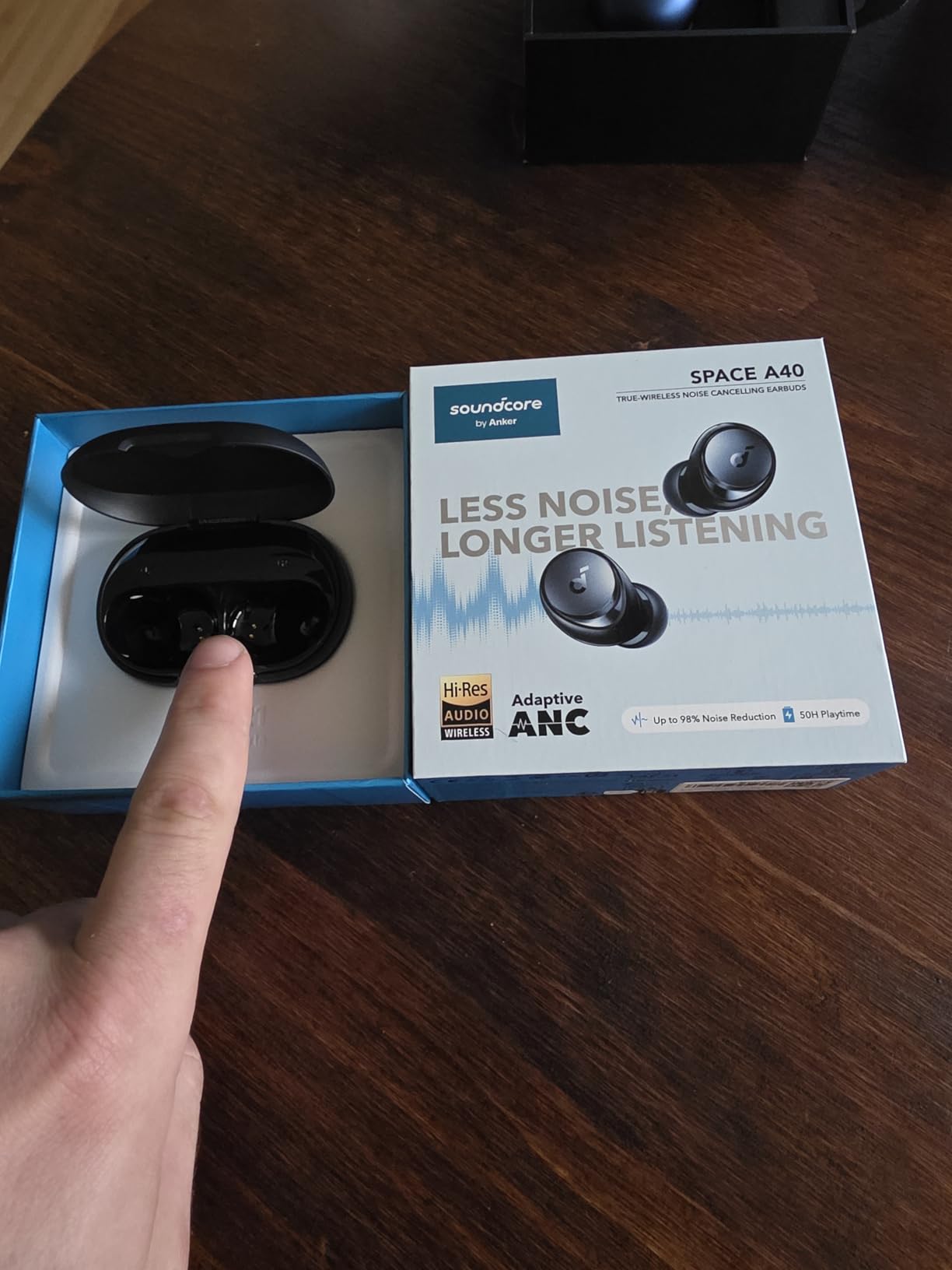 Soundcore by Anker Space A40 Adaptive Active Noise Cancelling Wireless Earbuds, Reduce Noise by Up to 98%, Ultra Long 50H Playtime, 10H Single Playtime, Hi-Res Sound, Comfortable Fit, Wireless Charge customer photo 1