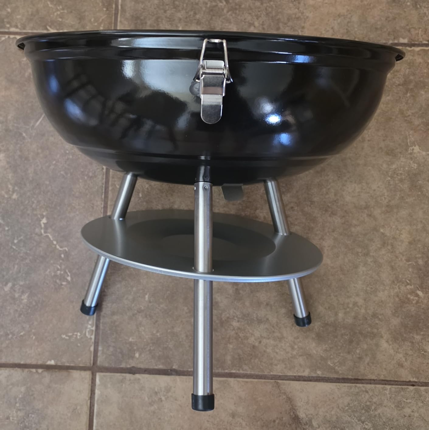 Gas One 14-inch Portable Barbecue Grill with 3-Point Locking Lid for Heat Preservation, Dual Venting System, Small Charcoal Grill for Backyard, Camping, Boat customer photo 1