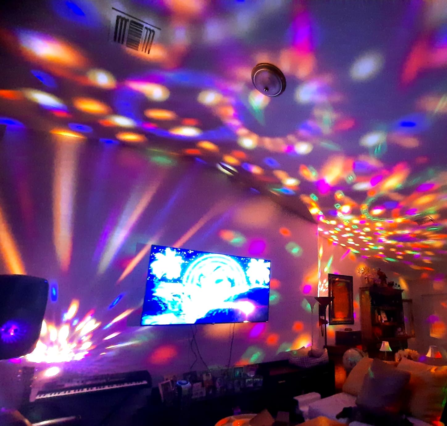 NEQUARE Disco Ball DJ Party Lights Sound Activated with Remote Control Strobe Lamp 7 Modes Stage Light [3-Pack] customer photo 1