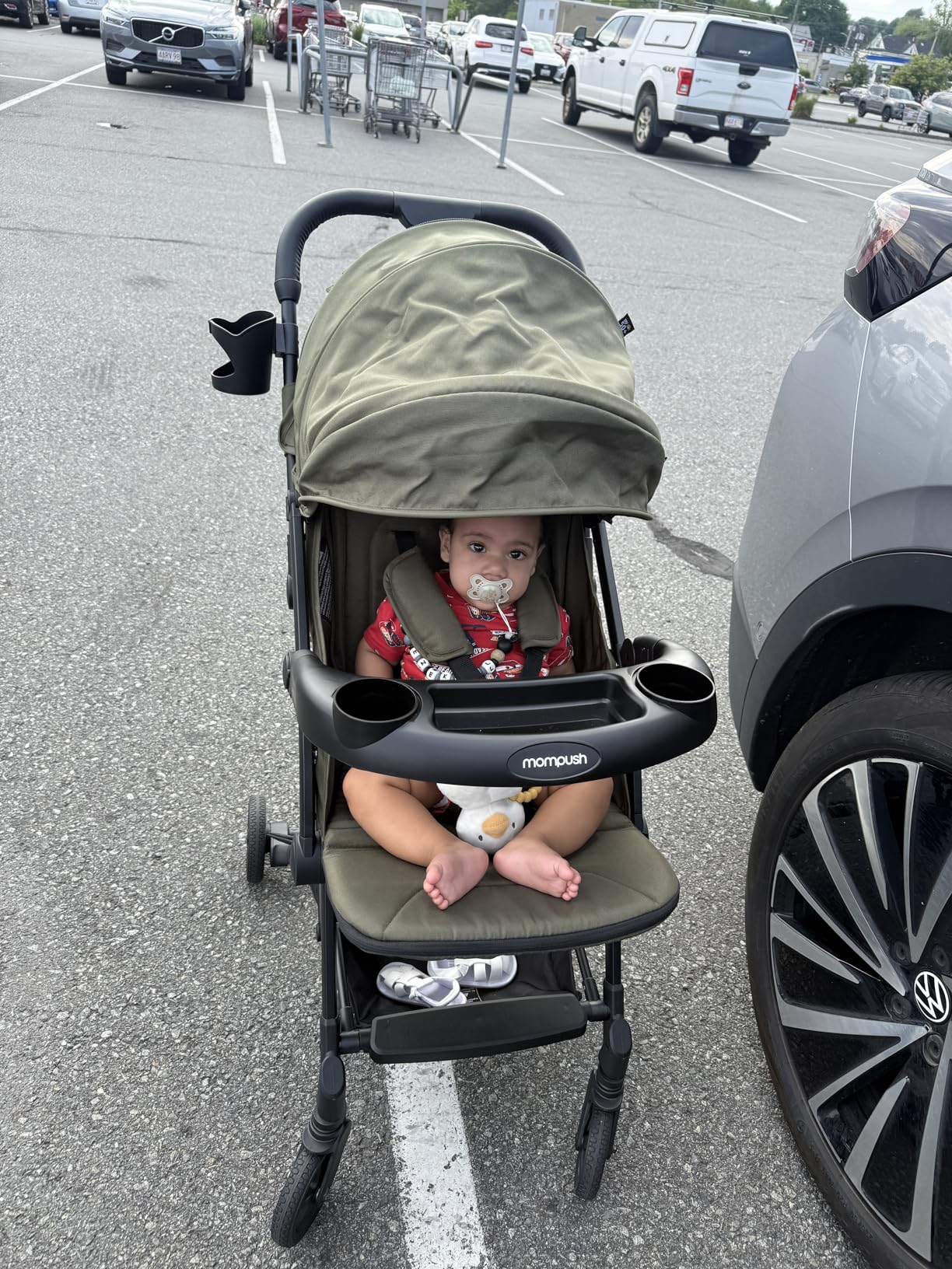 Mompush Lithe V2 Lightweight Travel Stroller, Compact Foldable Baby Stroller with Travel Bag, One-Hand Fold, Airplane-Ready, UPF 50+ Canopy & Rain Cover customer photo 2