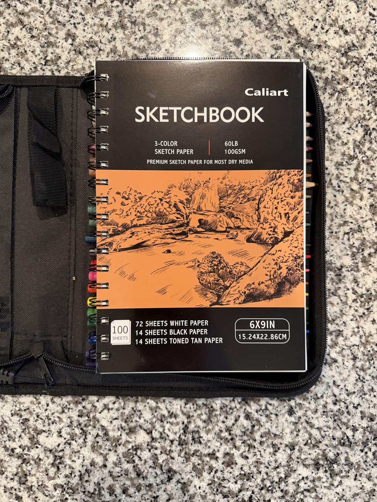 Caliart 176PCS Art Supplies Sketching Kit with 100 Sheets 3-Color Sketch Book, Graphite Colored Charcoal Watercolor & Metallic Pencils, Drawing Set Gifts for Adults Teens Girls Boys Kids customer photo 2