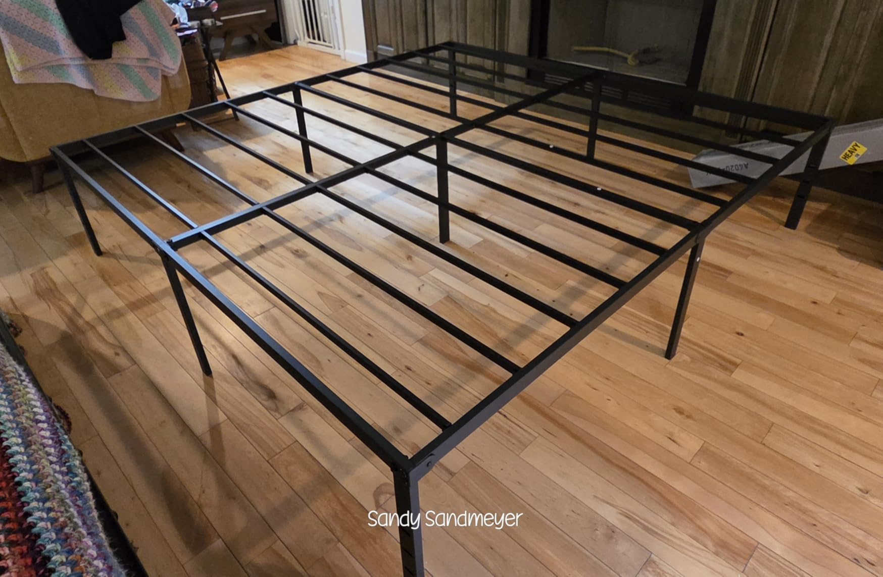 NEW JETO Metal Bed Frame, Queen Size Bed Frame with Storage Space, Heavy Duty Sturdy Mattress Foundation, Easy Assembly, No Box Spring Needed, Black, 14 Inch, Queen customer photo 1