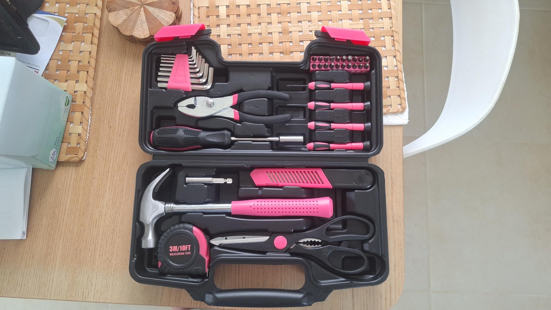 39 Piece All Purpose Basic Household Pink Tool Kit for Women - Small Tool Set with Toolbox Great for Home, Garage, Office and College Dormitory Use customer photo 1