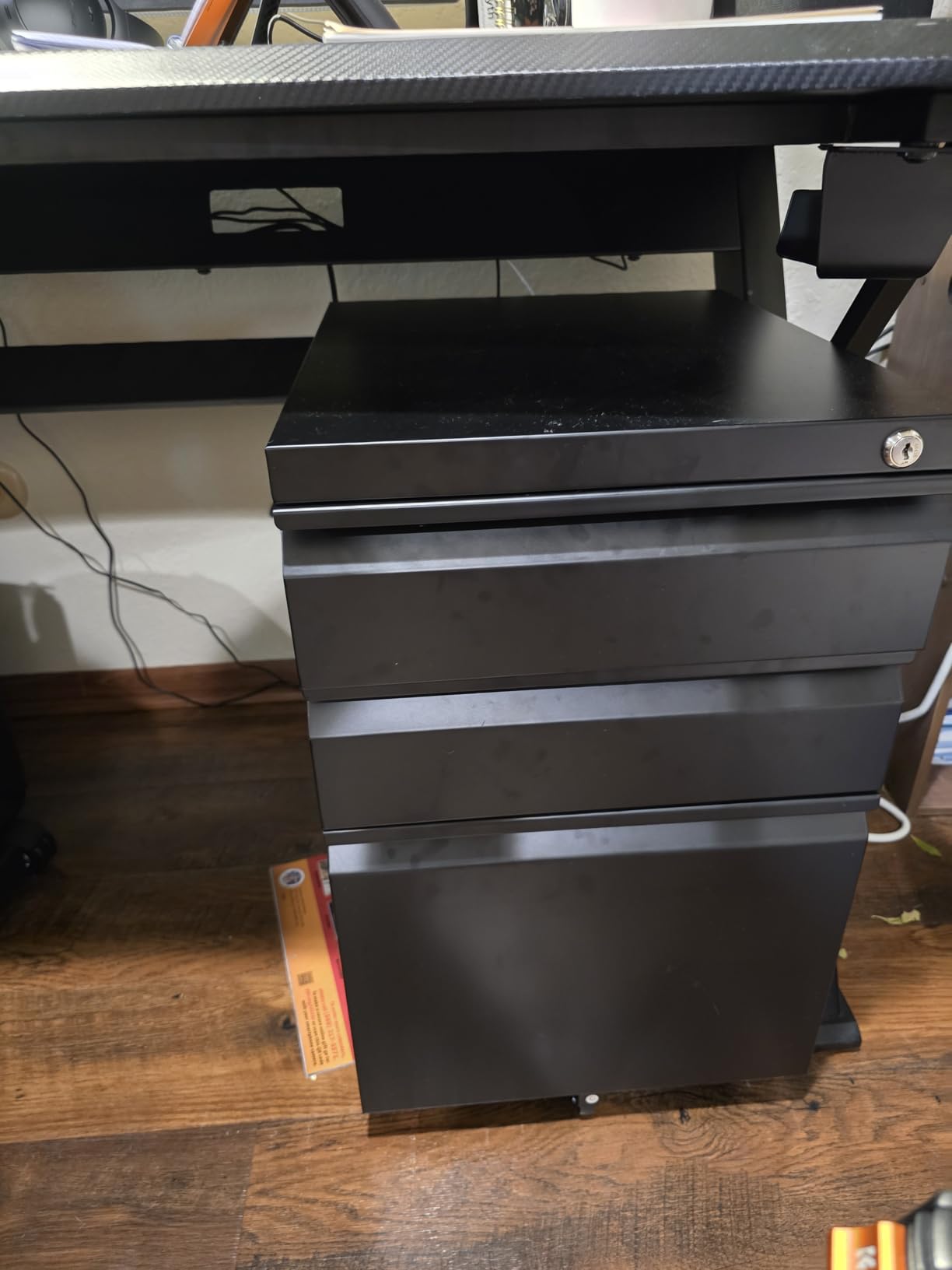 DEVAISE 3 Drawer Mobile File Cabinet Under Desk Office, Fully Assembled Except Casters, Letter/Legal Size, Black customer photo 2