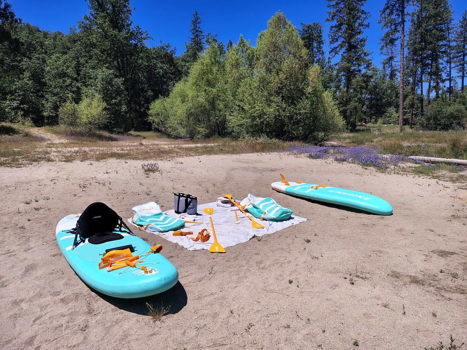 HUIIKE Inflatable Paddle Board for Adults with Accessories Included, Oar, Fins, Pump. Stand Up Paddleboard Great Stability and Resistance. 10' x 33