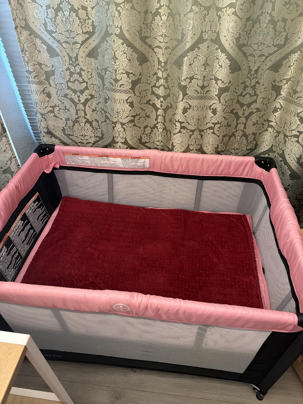 Dream On Me Zazzy Portable Playard with Bassinet - 360 Mesh Visibility, Quick Folding Travel Friendly Design, Carry Bag and Foldable Mattress Pad Included, Compact and Lightweight - Gray customer photo 2