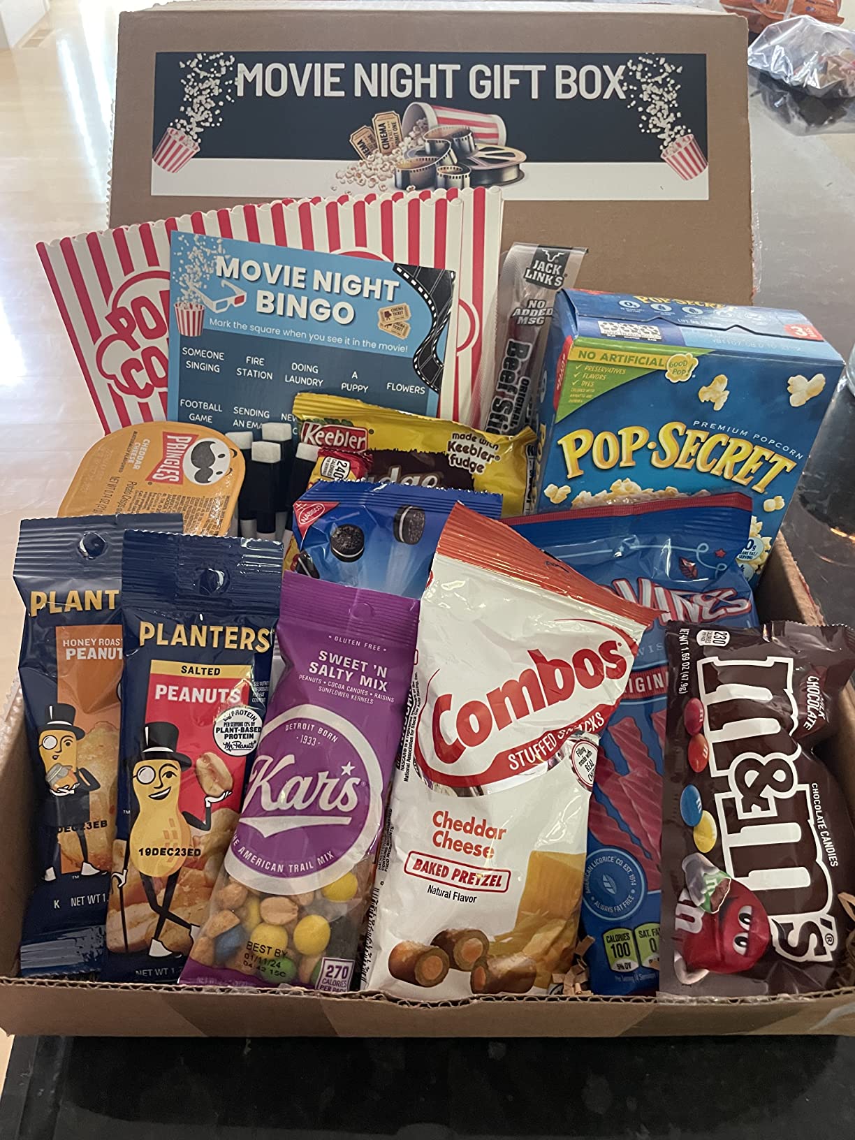 Movie Night Gift Basket - 42-Piece Gift Box with Popcorn, Candy, Snacks & Bingo customer photo 2