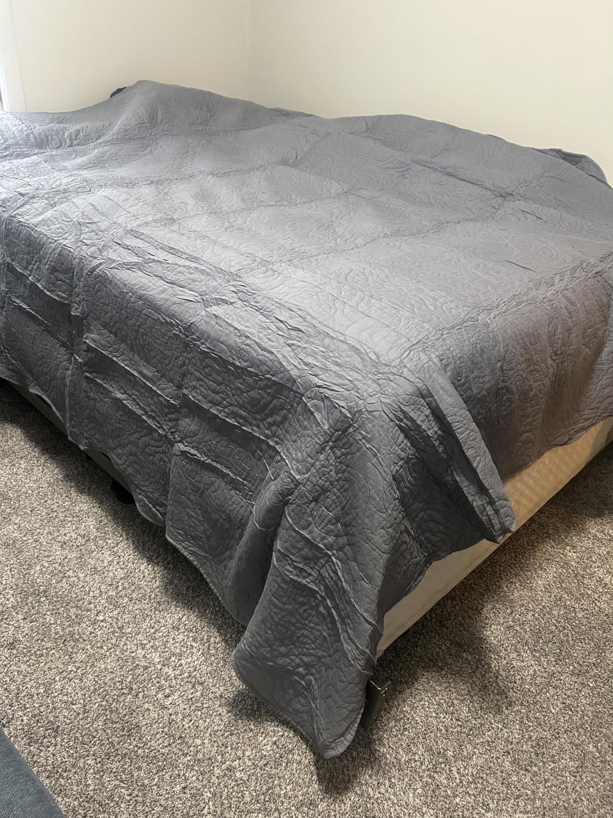 HYMOKEGE Queen Comforter Set Seersucker 7 Pieces, All Season Luxury Bed in a Bag for Bedroom, Bedding Set with Comforters, Sheets, Pillowcases & Shams, Dark Grey customer photo 2
