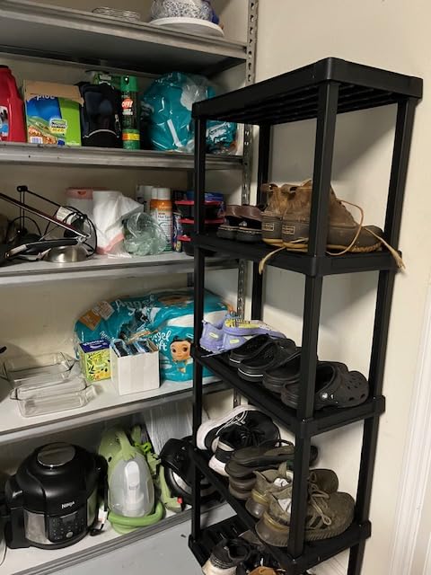 IRIS USA 4-Shelf Light Duty Plastic Storage Shelves, 200lb Capacity, 48