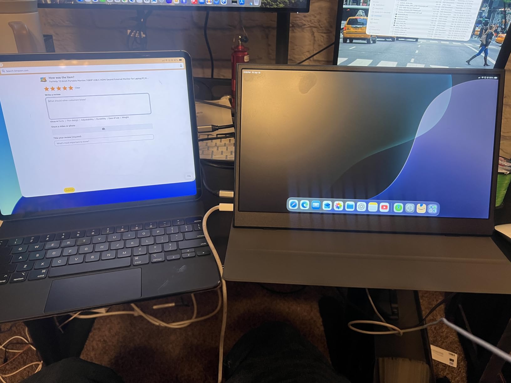 ForHelp 15.6inch Portable Monitor, 1080P USB-C HDMI Second External Monitor for Laptop customer photo 1