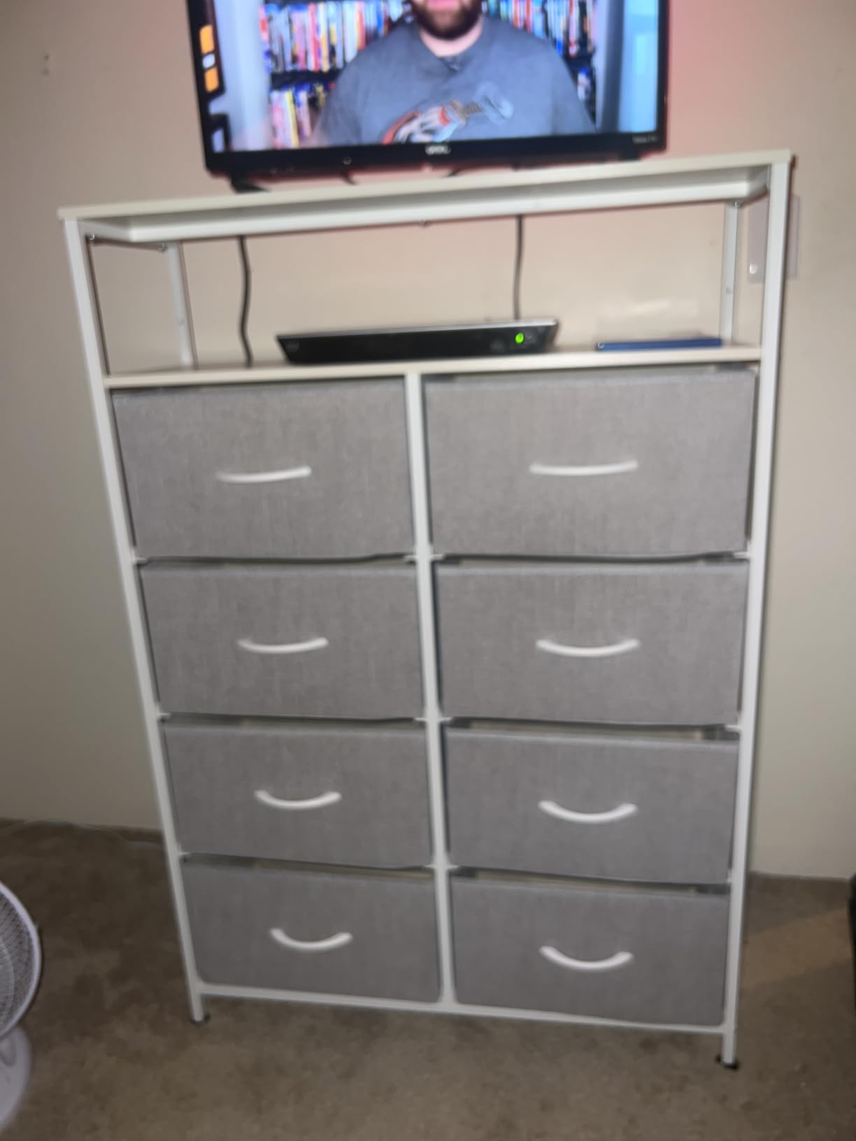 WLIVE Fabric Dresser for Bedroom, Tall Dresser with 8 Drawers, Storage Tower with Fabric Bins, Double Dressers, Chest of Drawers for Closet, Playroom, Dormitory, White customer photo 1
