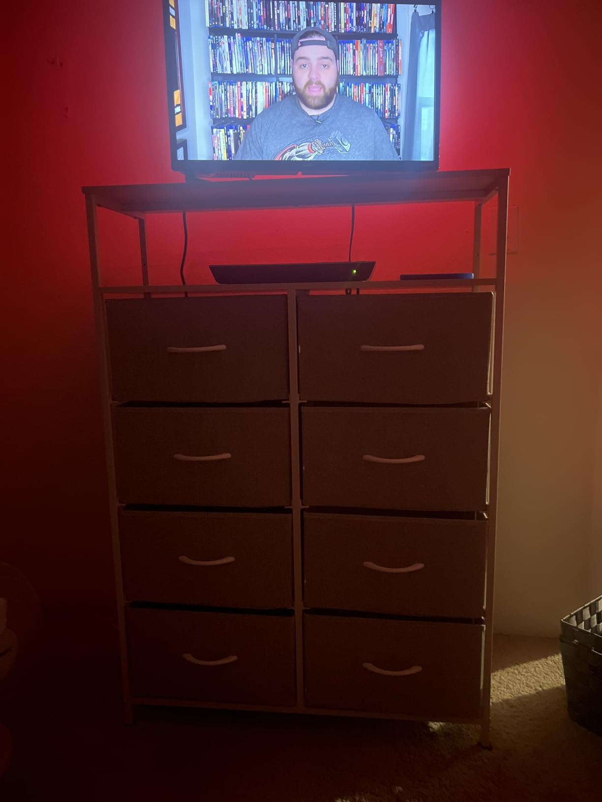 WLIVE Fabric Dresser for Bedroom, Tall Dresser with 8 Drawers, Storage Tower with Fabric Bins, Double Dressers, Chest of Drawers for Closet, Playroom, Dormitory, White customer photo 2