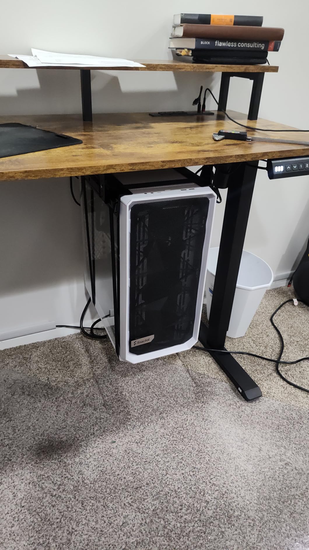 Under Desk Slide Out PC Mount with Anti-Scratch Sponge, Adjustable CPU Holder Bracket for Computer Tower (Black) customer photo 1