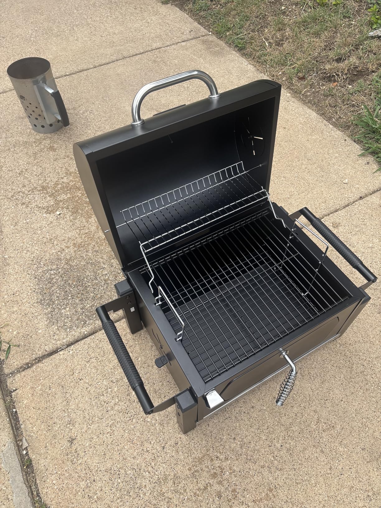 Royal Gourmet CD1519 Portable Charcoal Grill with Warming Rack, 303 Sq. In. | Tabletop Charcoal Grill with Two Side Handles, Bottle Opener, for Outdoor Camping and Picnic Grilling, Black customer photo 1
