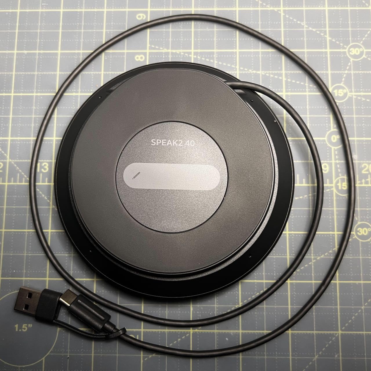 Jabra Speak2 40 Portable Speakerphone - 4 Noise-Cancelling Mics, Full-Range 50mm Portable Speaker, Wideband Audio and USB-A and USB-C Connections - Certified for Zoom and Google Meet - Dark Grey customer photo 1