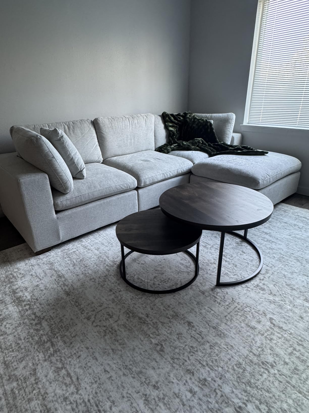 Nathan James Kendall Round Modern Nesting Coffee Set of 2, Stacking Living Room Accent Tables, Light Brown customer photo 2