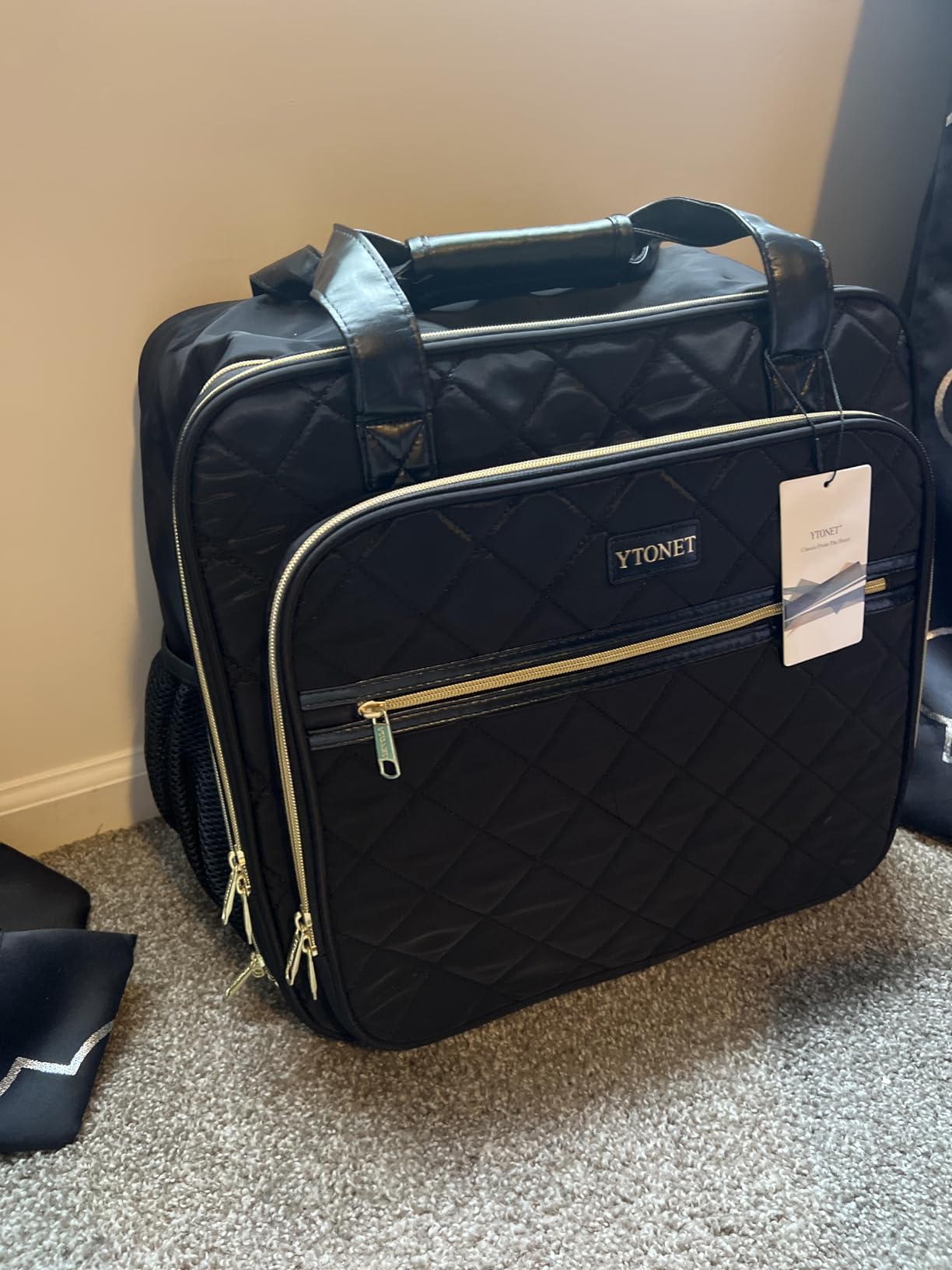 Ytonet Rolling Laptop Bag Women, Rolling Briefcase for Women, 17.3 Inch Laptop Bag with Wheels Rolling Computer Bag for Work Travel Business, Black customer photo 1