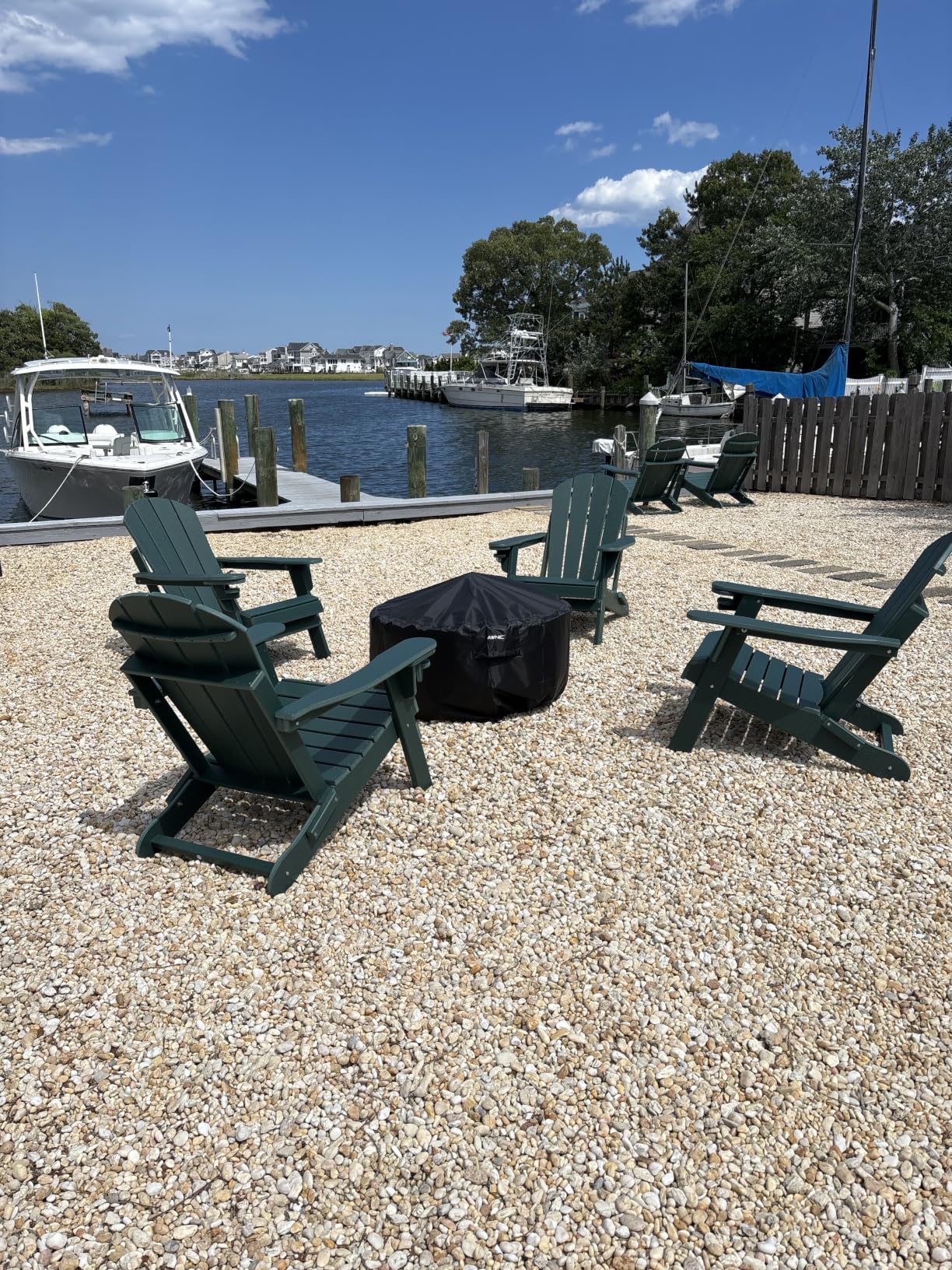 Folding Adirondack Chairs Set of 2 | HDPE Plastic | Fire Pit Chair | All Weather | Cup Holder | Blue | for Deck Backyard Patio Outdoor Garden customer photo 1