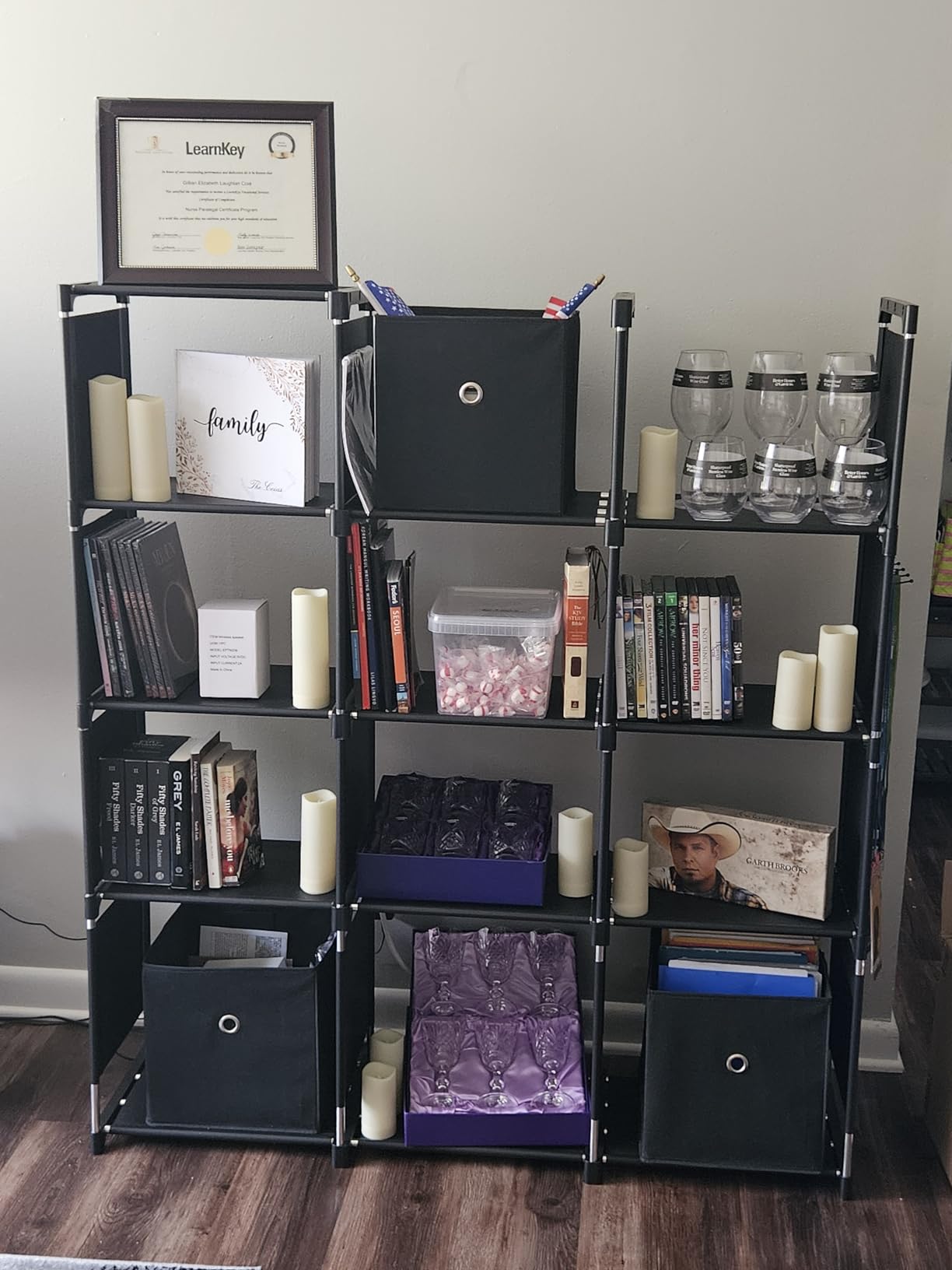 Mavivegue Book Shelf, 12 Cube Storage Organizer, DIY Bookcase, Metal Bookshelf, Tall Book case for Bedroom, Living Room, Office, Closet, Black Cubicle Rack customer photo 2