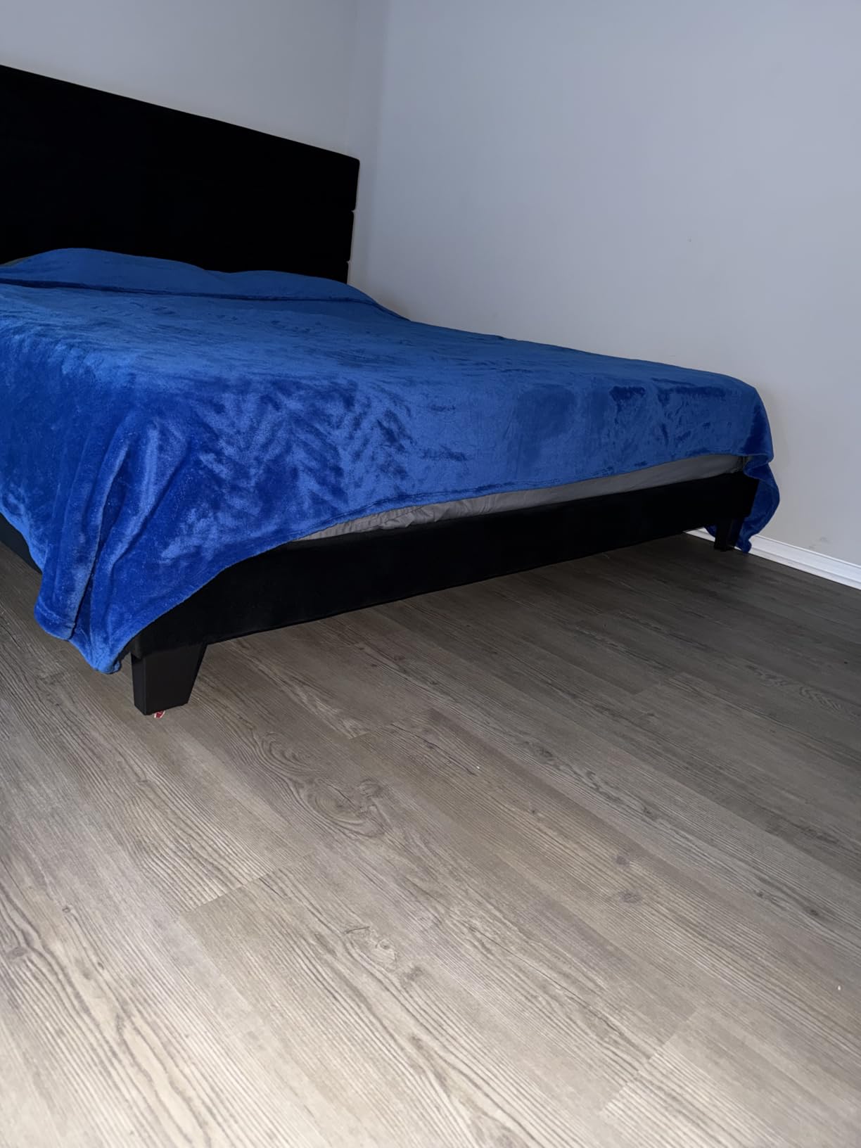 Allewie Queen Size Platform Bed Frame with Fabric Upholstered Headboard and Wooden Slats Support, Fully Upholstered Mattress Foundation/No Box Spring Needed/Easy Assembly, Beige customer photo 2