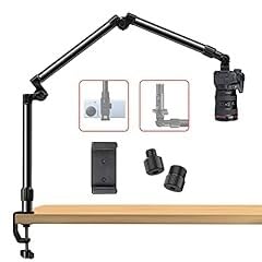 Overhead Camera Mount Desk Stand, Bearing 18lb, Base & Top 360 Degree Adjustable, with 1/4
