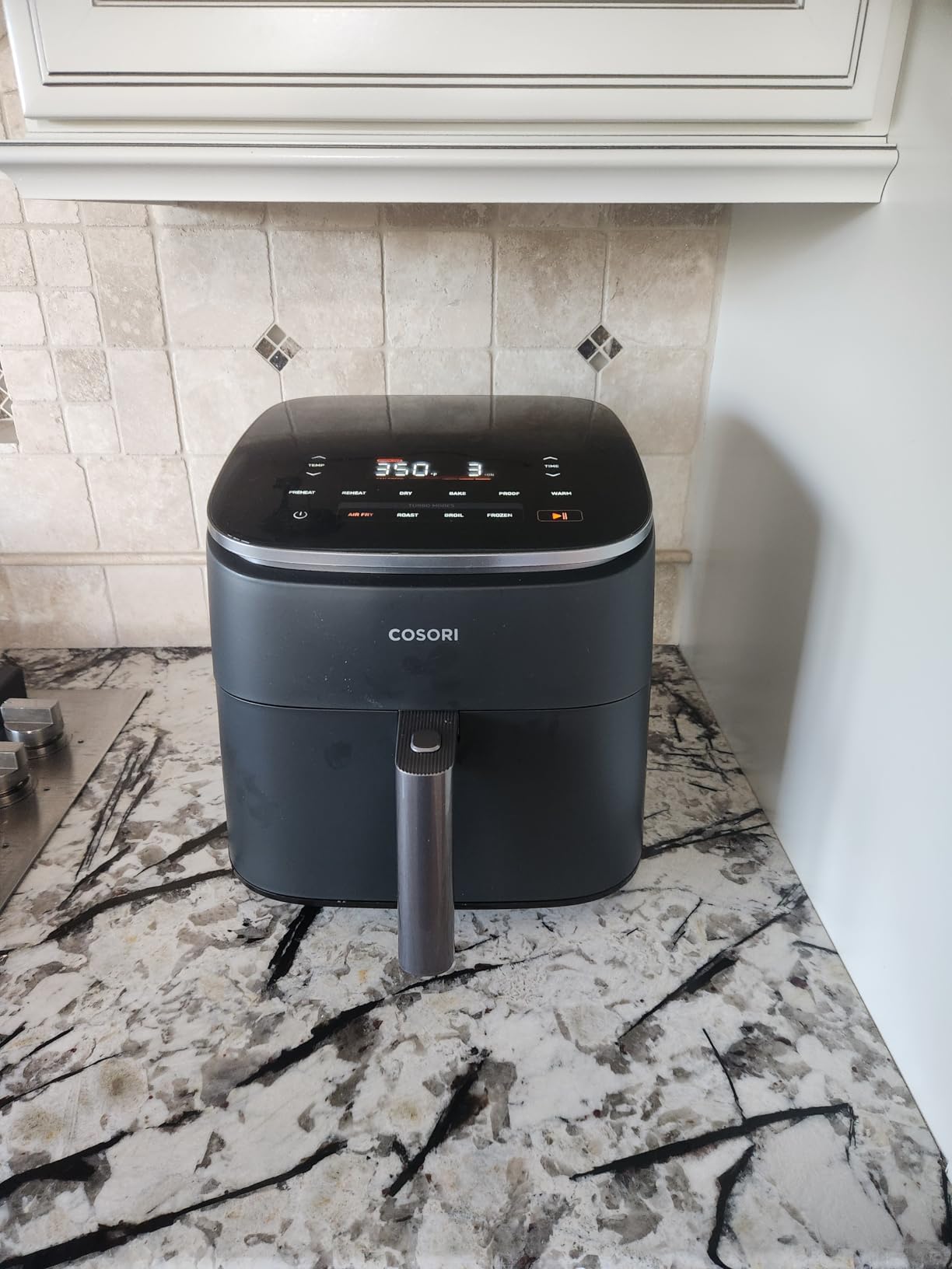 Cosori 9-in-1 TurboBlaze Air Fryer 6 Qt, PFAS-Free Ceramic Coating, 90-450F, Precise Heating for Even Results, Air Fry, Roast, Bake, Broil, Dry, Frozen, Proof, Reheat, Keep Warm, 120V, Dark Gray customer photo 2