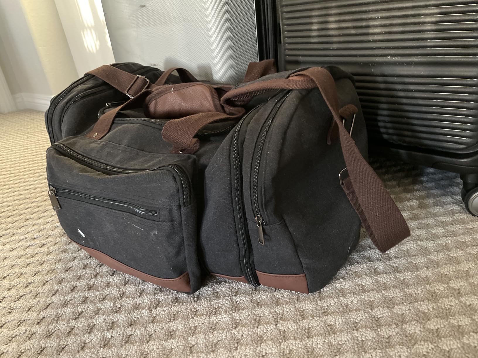 Duffle Bag for Travel, 50L Canvas Travel Duffel Bags Overnight Weekend Gym Carry On Luggage Bag for Men & Women customer photo 1