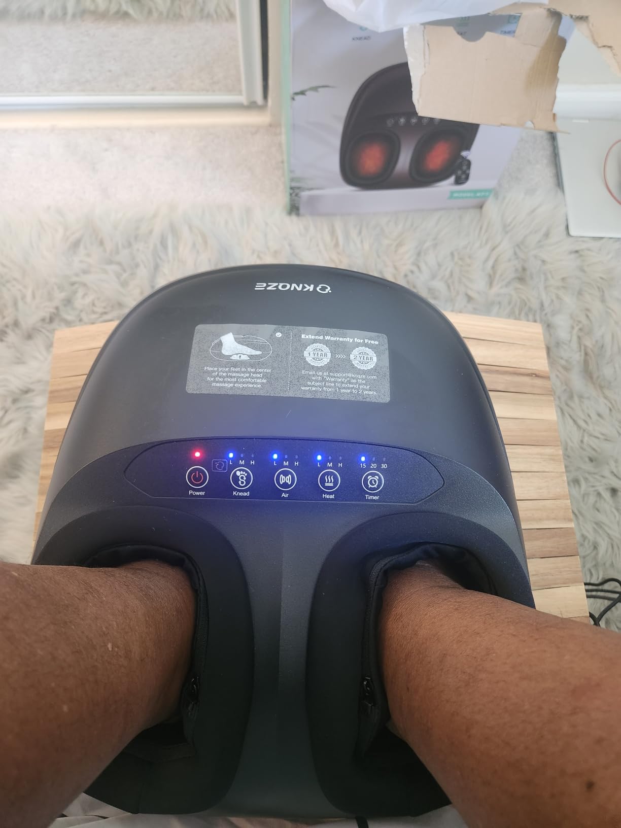 KNQZE Shiatsu Foot Massager with Heat, Compression, Deep Kneading Foot Massage for Plantar Fasciitis Relief, Remote Control, Multi Massage Modes, Auto Shut-Off Timer, FSA Eligible, Fathers Day Gift customer photo 1