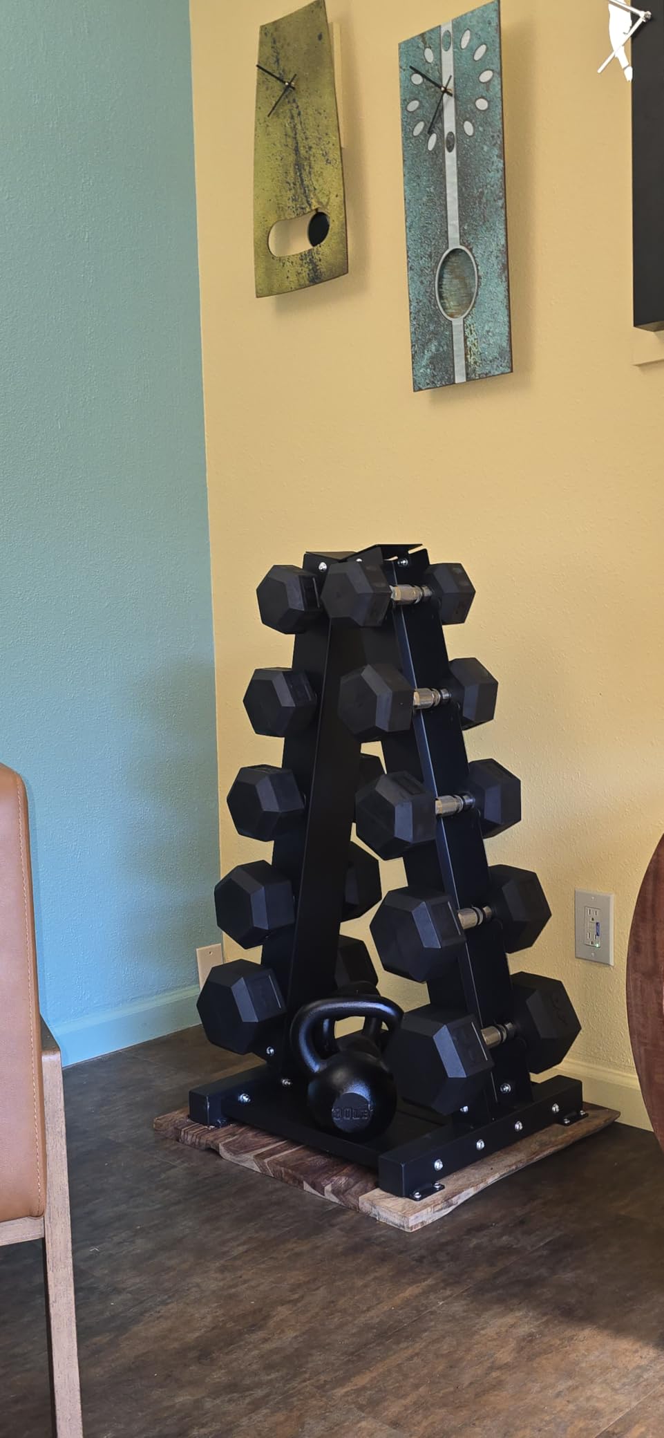 LIONSCOOL Premium Solid Steel Dumbbell Rack Stand Only, A-Frame Portable Weight Storage Organizer with Optional Tray and Wheels, Perfect for Home Gym Fitness Storage (200LBS/300LBS/700LBS Weight Capacity Available) customer photo 1