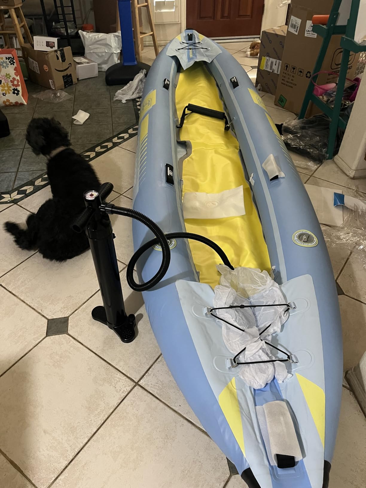 OCEANBROAD Inflatable Sit-in Kayak, 1 Person/2 Person Blow Up Kayak for Adults with Paddle, Kayak Seat, Pedal, Hand Pump and Bag customer photo 1