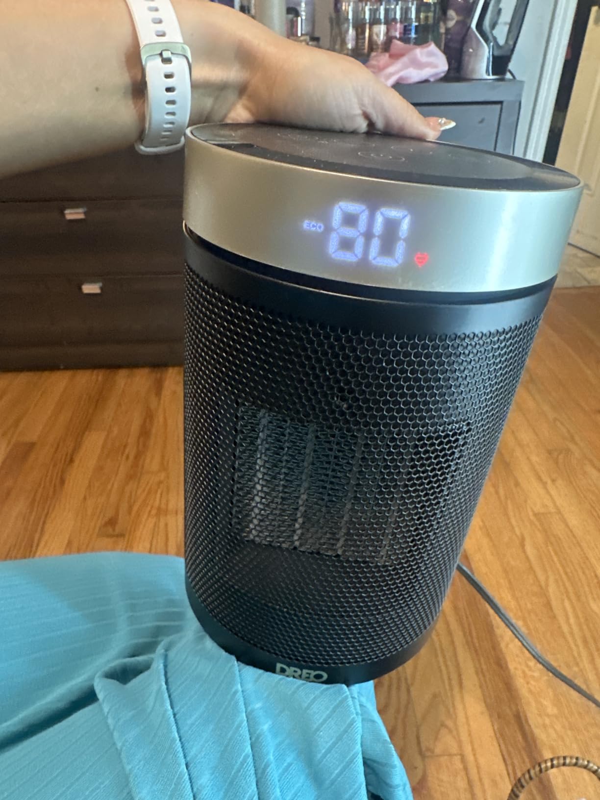 DREO Space Heater, Portable Electric Heaters for Indoor Use with Thermostat | 2026 Upgraded, 34dB Quiet, 12H Timer, 5 Mode, Remote, 1500W PTC Ceramic Fast Safety Heat for Office Bedroom Home, Gold customer photo 2