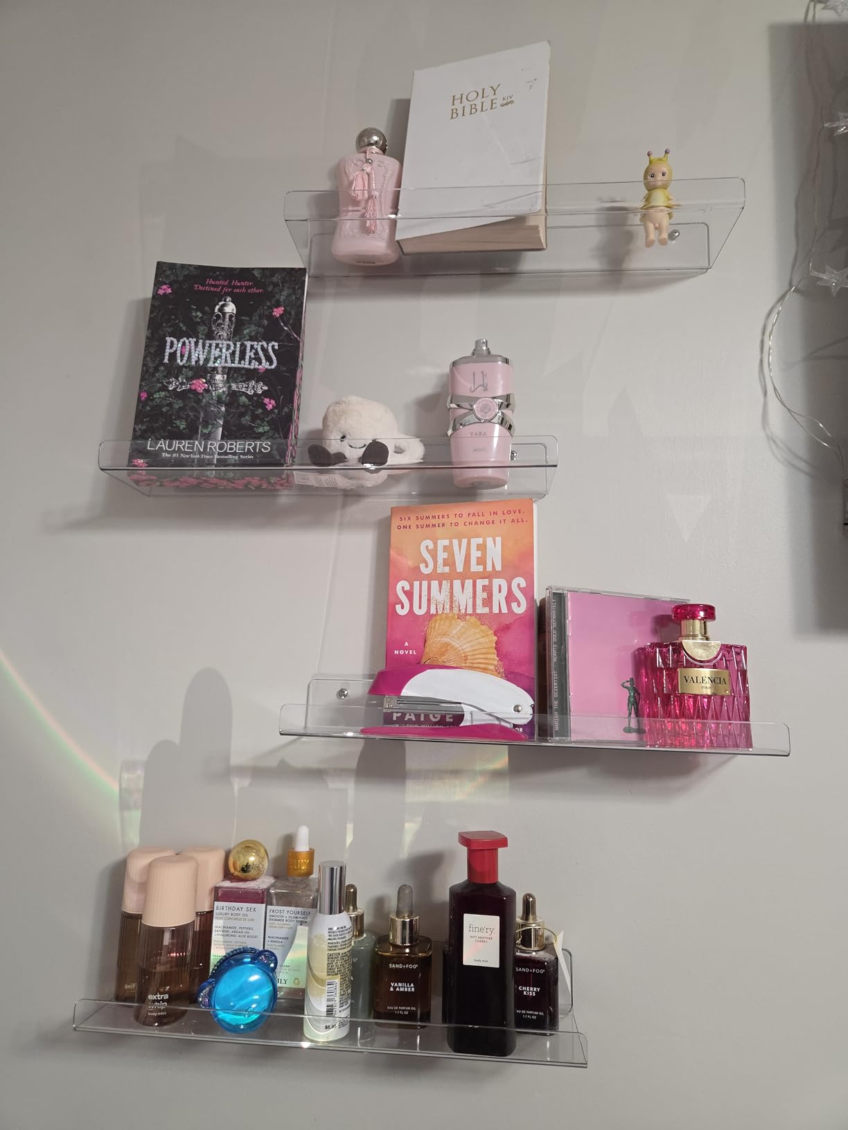 upsimples 10 Pack Acrylic Shelves Wall Organizer and Storage, 15