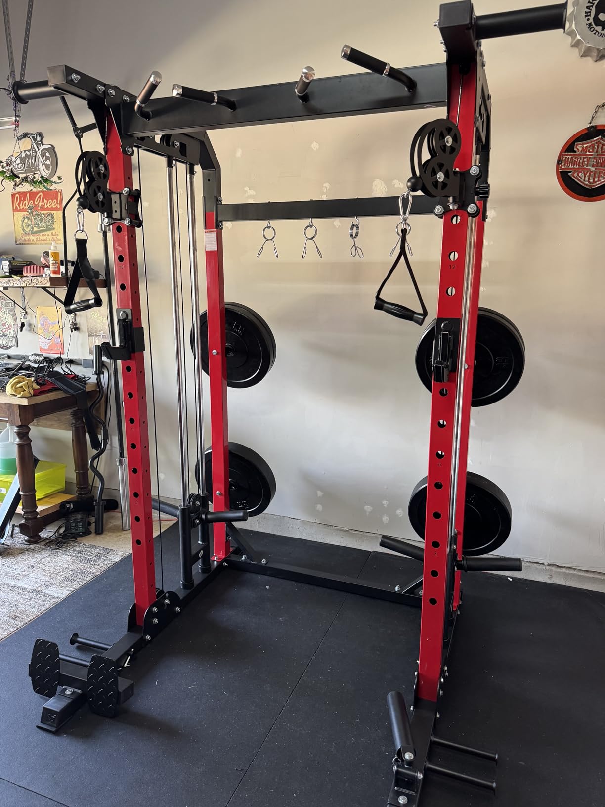 MAJOR FITNESS F22 Power Rack, 1600lbs All-in-One Squat Rack with Dual Pulley System, Heavy-Duty Steel Frame customer photo 1