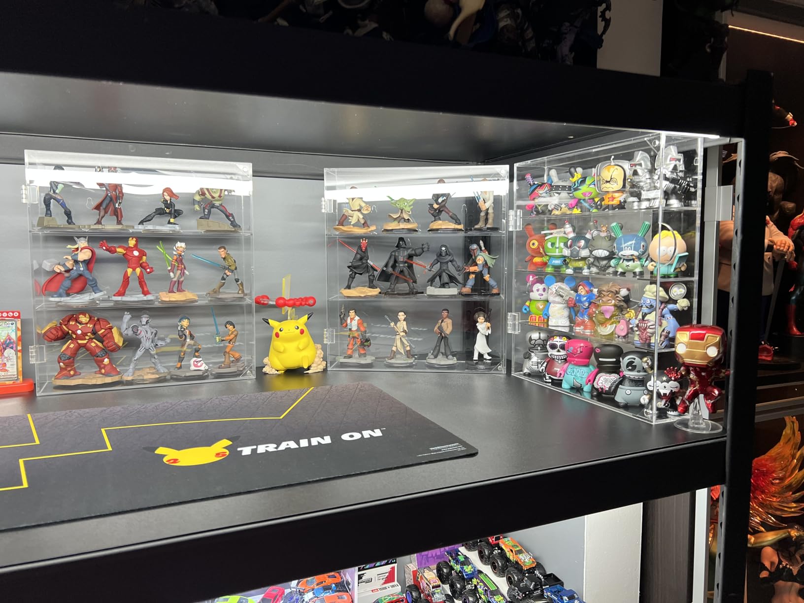 NIUBEE Acrylic Display Case, Clear Display Case for Funko Pop Figures, Wall Mounted or Desktop Dustproof Display Cabinet Box for Collectibles, Rock, Crystals, Mini Toys, Amiibo (3 Tiers) customer photo 1
